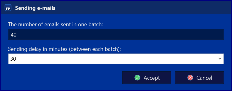 E-mail Hunter – e-mail sending split into batches with a pause