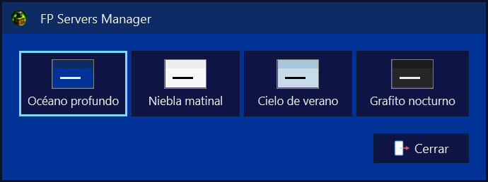 FP Servers Manager – elección del tema de las ventanas